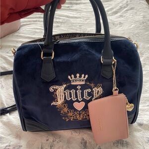 Juicy Couture velour blue bowler bag